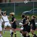 Skyline senior Margo Apoostoleris heads the ball toward the goal during the game against Huron on Thursday, May 30. Daniel Brenner I AnnArbor.com
